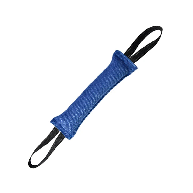 Boudin à tirer pour chien bleu à deux poignées