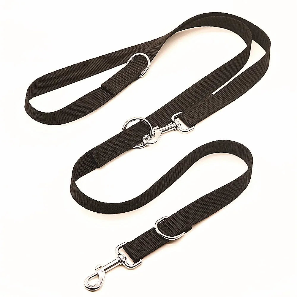 Laisse mains libres 2,50 m pour chien noire, en nylon